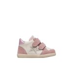 Baskets montantes fille en cuir et daim alnoite high 2 � scratch rose - platine
