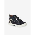Baskets montantes laces et zippes marine
