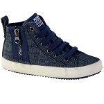 Baskets montantes À lacets velours jeans Baskets montantes À lacets velours jeans