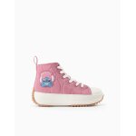 Baskets montantes matelass�es avec imprim� stitch rose fonc�