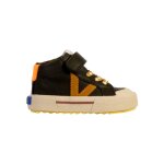 Baskets montantes � scratch kaki