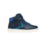 Baskets montantes � scratch marine bleu clair