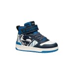 Baskets montantes  scratch superman marine blanc