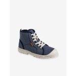 Baskets montantes toile enfant semelle crante bleu jean
