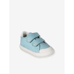 Baskets scratch�es b�b� en toile bleu glacier