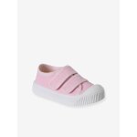 Baskets scratch�es b�b� en toile - fabriqu�es en france rose