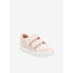 Baskets scratch�es b�b� en toile rose imprim�