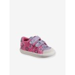 Baskets scratches bb en toile violet imprim