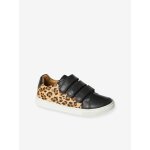 Baskets scratchées cuir imprimé léopard junior noir imprimé Baskets scratchées cuir imprimé léopard junior noir imprimé
