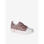 Baskets scratch�es toile imprim�e enfant collection maternelle rose imprim�
