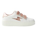 Baskets synth�tique mini mahalia blanc cass�