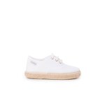 Baskets en toile lacets semelle espadrille blanc