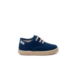 Baskets en toile lacets semelle espadrille bleu