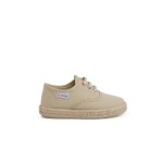 Baskets en toile lacets semelle espadrille sable
