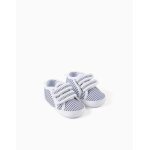 Baskets en toile � rayures bleu fonc�