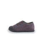 Baskets en velours c�tel� avec bout en caoutchouc gris