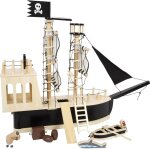 Bateau pirate en bois noir