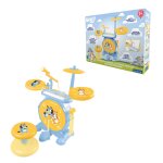 Batterie �lectronique lumineuse compl�te avec clavier, cymbales et tabouret bluey bleu
