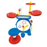 Batterie lectronique lumineuse complte pour enfant, clavier 8 notes, prise mp3, sige inclus bleu