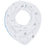 Bavoir bandana cache - cou rversible stella blanc / bleu