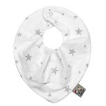 Bavoir bandana cache - cou rversible stella blanc / ecru