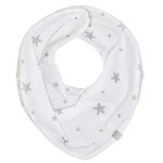 Bavoir bandana cache - cou rversible stella blanc / gris