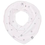 Bavoir bandana cache - cou rversible stella blanc / rose