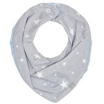 Bavoir bandana cache - cou rversible stella gris / bleu