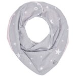 Bavoir bandana cache - cou rversible stella gris / rose