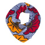 Bavoir bandana cache - cou rversible wax fleurs de mariage multicolore