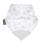 Bavoir bandana avec embout de dentition stella stella, imprimé Étoiles blanc, Bavoir bandana avec embout de dentition stella stella, imprimé Étoiles blanc,