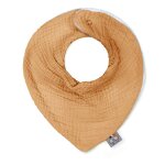 Bavoir bandana gaze de coton jeanne camel