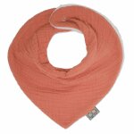 Bavoir bandana gaze de coton jeanne terracotta