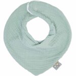 Bavoir bandana gaze de coton jeanne vert de gris