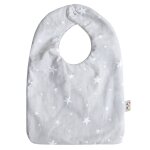 Bavoir en coton et bambou stella gris