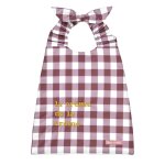 Bavoir �lastiqu� coton bio vichy aubergine