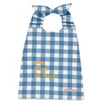 Bavoir �lastiqu� coton bio vichy bleu