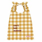 Bavoir �lastiqu� coton bio vichy ocre