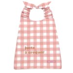 Bavoir lastique juste  croquer rose