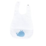 Bavoir avec rcuprateur - blue baleine blanc / blanc