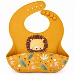 Bavoir r�cup�rateur en silicone animaux orange