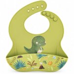 Bavoir r�cup�rateur en silicone animaux vert