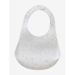 Bavoir avec récupérateur en silicone blanc terrazzo Bavoir avec récupérateur en silicone blanc terrazzo
