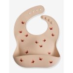 Bavoir avec r�cup�rateur en silicone rouge