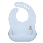 Bavoir en silicone - happy fruits poire bleu Bavoir en silicone - happy fruits poire bleu