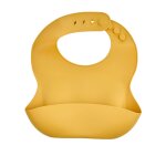 Bavoir silicone avec rcuprateur jaune miel