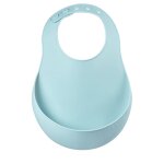Bavoir silicone rcuprateur rglable bleu