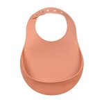 Bavoir silicone rcuprateur rglable terracotta
