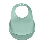 Bavoir silicone r�cup�rateur r�glable vert sauge