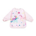 Bavoirs tablier � manches longues - fantaisie rose